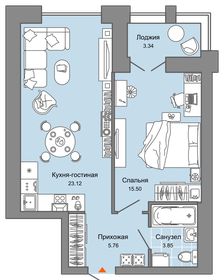 50 м², 2-комнатная квартира 6 300 000 ₽ - изображение 87