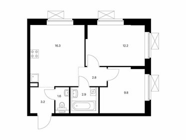 Квартира 48,8 м², 2-комнатная - изображение 1