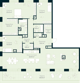 Квартира 182,6 м², 3-комнатная - изображение 1