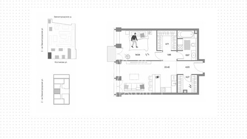 Квартира 58,5 м², 2-комнатная - изображение 1