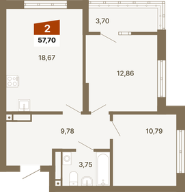 59,5 м², 2-комнатная квартира 8 290 000 ₽ - изображение 14