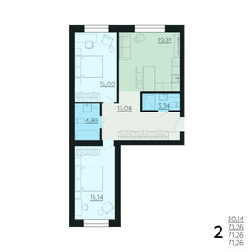 Квартира 71,3 м², 2-комнатная - изображение 1