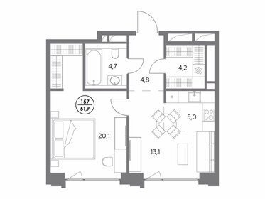 44,5 м², 1-комнатные апартаменты 46 500 000 ₽ - изображение 77