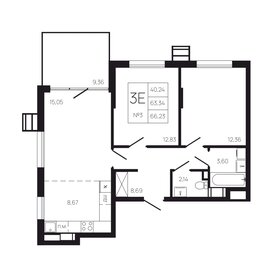 Квартира 73 м², 3-комнатная - изображение 1