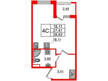 Квартира 27,4 м², студия - изображение 1