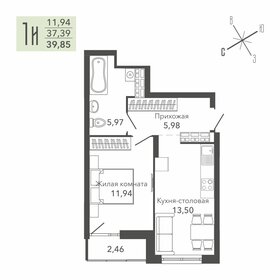 Квартира 39,9 м², 1-комнатная - изображение 1