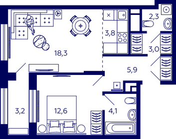 27 м², 1-комнатная квартира 5 690 000 ₽ - изображение 89