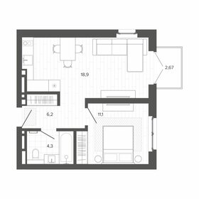 42,1 м², 2-комнатная квартира 6 881 000 ₽ - изображение 6
