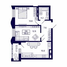 Квартира 56 м², 2-комнатная - изображение 2