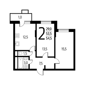45,5 м², 2-комнатная квартира 11 000 000 ₽ - изображение 11