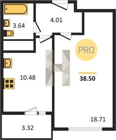 Квартира 38,5 м², 1-комнатная - изображение 1