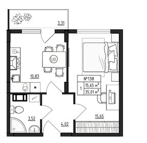 23,7 м², квартира-студия 3 250 000 ₽ - изображение 68