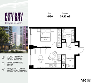 39,4 м², 1-комнатная квартира 15 321 804 ₽ - изображение 39