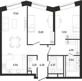 94 м², 3-комнатные апартаменты 35 000 000 ₽ - изображение 105