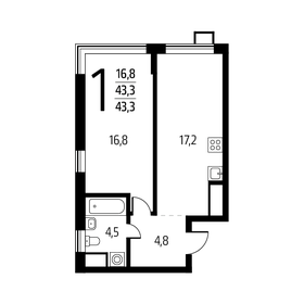 31,7 м², 1-комнатная квартира 8 800 000 ₽ - изображение 75