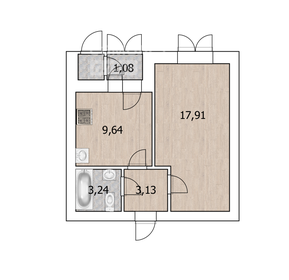 Квартира 35 м², 1-комнатная - изображение 1