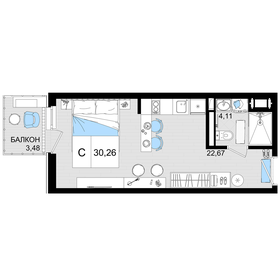 57 м², 1-комнатная квартира 7 400 000 ₽ - изображение 64