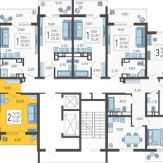 Квартира 61,2 м², 2-комнатная - изображение 2