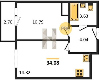 Квартира 34,1 м², 1-комнатная - изображение 1