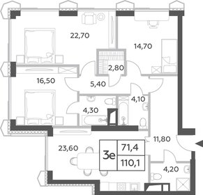 110 м², 3-комнатная квартира 46 400 000 ₽ - изображение 100