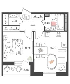 41 м², 2-комнатная квартира 2 800 000 ₽ - изображение 75