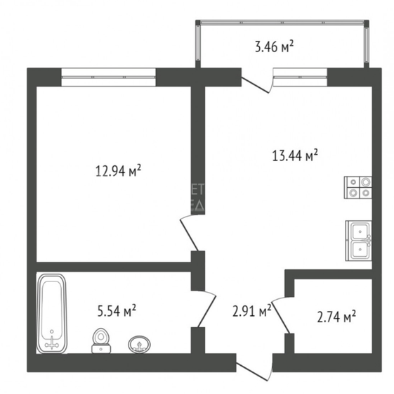 41 м², 1-комнатная квартира 7 500 000 ₽ - изображение 20