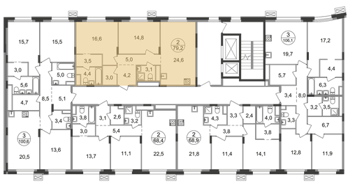 76,9 м², 2-комнатная квартира 17 209 536 ₽ - изображение 30