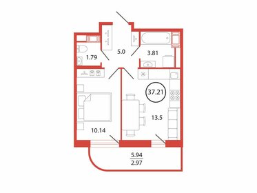 Квартира 37,2 м², 1-комнатная - изображение 1