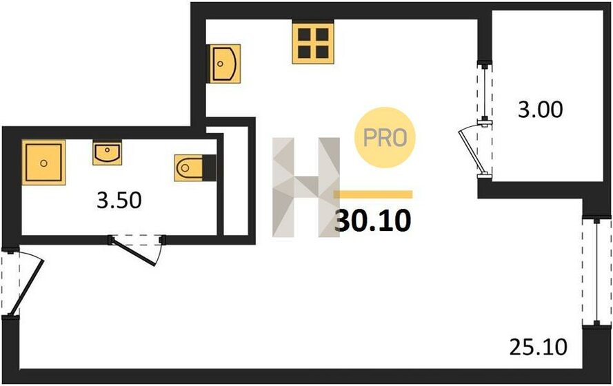 30,1 м², квартира-студия 3 765 510 ₽ - изображение 8