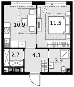 35,7 м², 1-комнатная квартира 13 530 300 ₽ - изображение 21