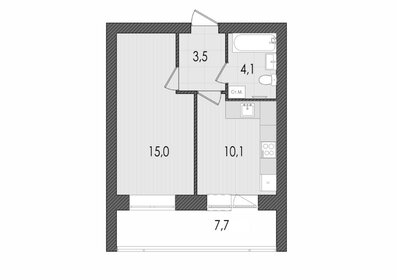 Квартира 40,4 м², 1-комнатная - изображение 2