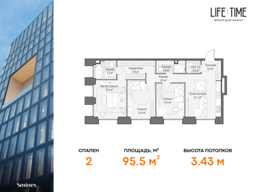 Квартира 95,5 м², 3-комнатная - изображение 1