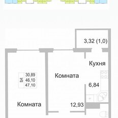 Квартира 46,9 м², 2-комнатная - изображение 2