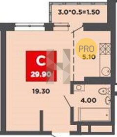 Квартира 29,8 м², студия - изображение 1