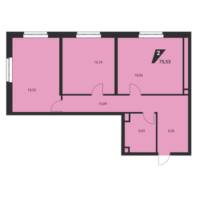 75,4 м², 2-комнатная квартира 9 160 201 ₽ - изображение 40