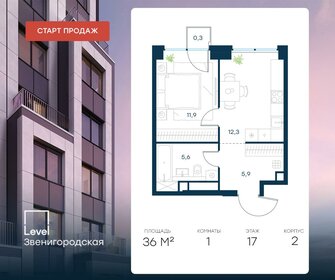 Квартира 36 м², 1-комнатная - изображение 1