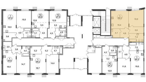 53,8 м², 3-комнатная квартира 12 240 000 ₽ - изображение 45