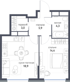 43 м², 2-комнатная квартира 11 200 000 ₽ - изображение 59