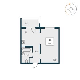 Квартира 41 м², 1-комнатная - изображение 1