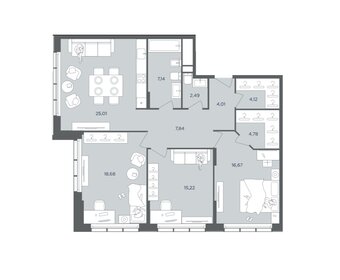 Квартира 105 м², 3-комнатная - изображение 1