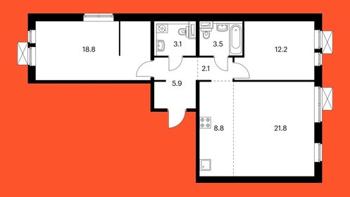 Квартира 76 м², 3-комнатная - изображение 1