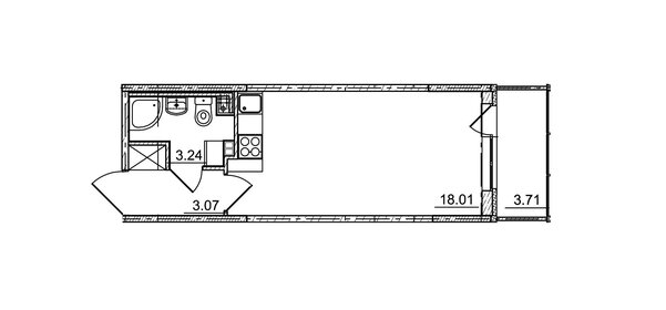 Квартира 25,6 м², студия - изображение 1