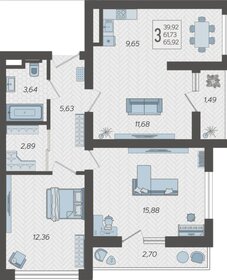 Квартира 64 м², студия - изображение 1