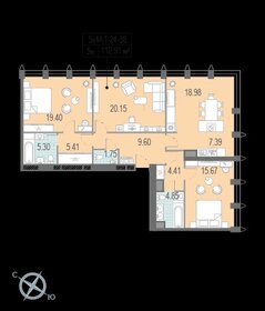 Квартира 113,9 м², 4-комнатная - изображение 1