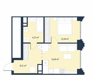 Квартира 41,1 м², 1-комнатная - изображение 1