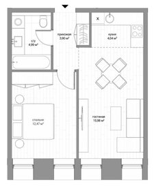 Квартира 42 м², 2-комнатные - изображение 1
