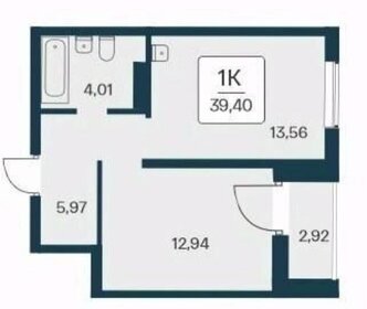 Квартира 39,4 м², 1-комнатная - изображение 1