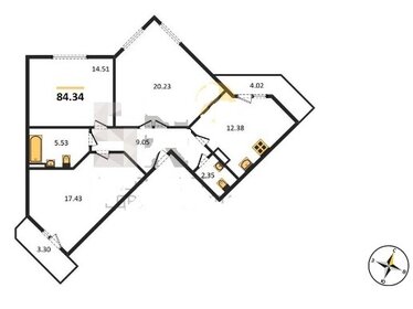 75,6 м², 3-комнатная квартира 5 350 000 ₽ - изображение 12