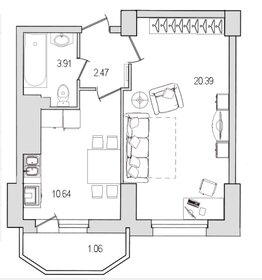 41 м², 1-комнатная квартира 9 550 891 ₽ - изображение 44