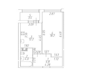 Квартира 44,5 м², 1-комнатные - изображение 1